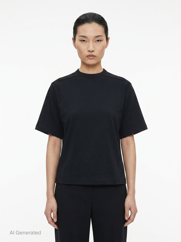Cropped Brad Classic Cotton Tee | Rick Owens | Club21 - front