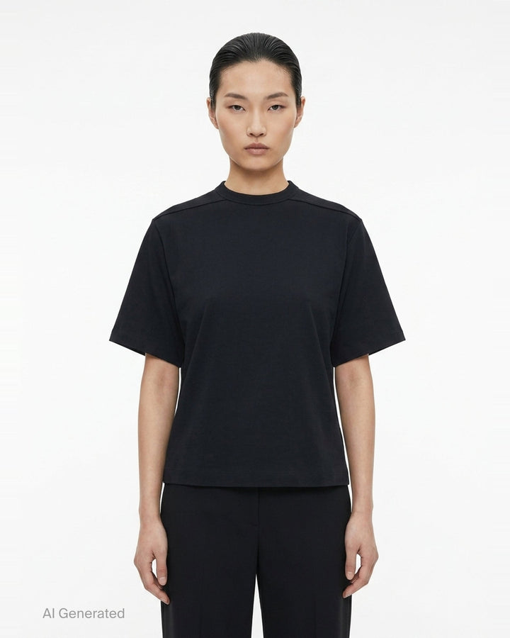 Cropped Brad Classic Cotton Tee | Rick Owens | Club21 - front