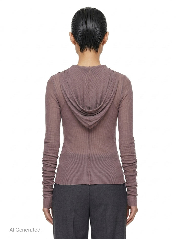 Cropped Hooded Long Sleeve Tee | Rick Owens | Club21 - back