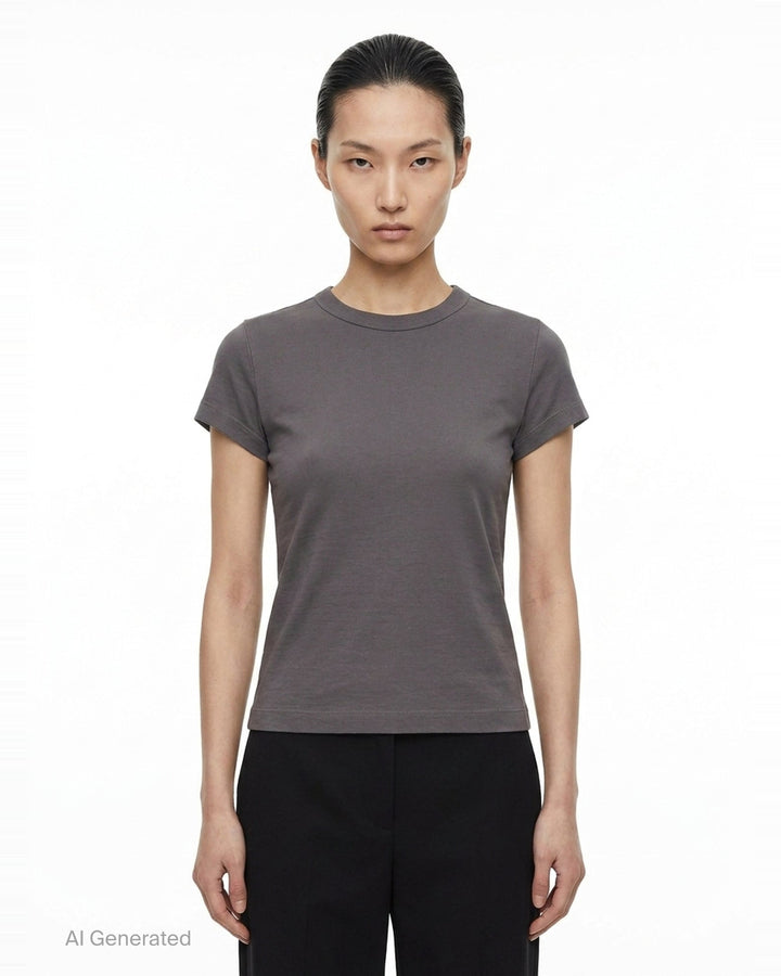 Cropped Level Classic Cotton Tee | Rick Owens | Club21 - front