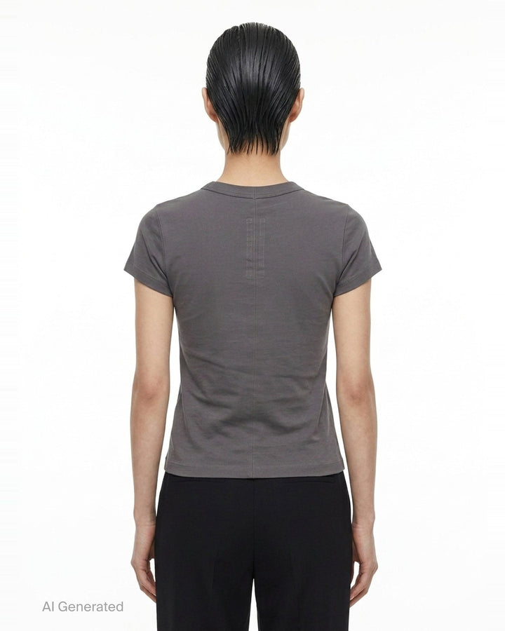 Cropped Level Classic Cotton Tee | Rick Owens | Club21 - back