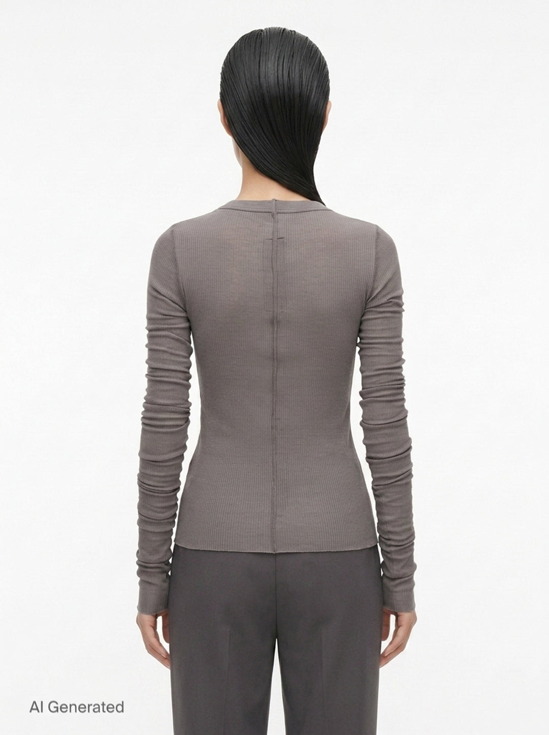 Cropped Rib Long Sleeve Tee | Rick Owens | Club21 - back