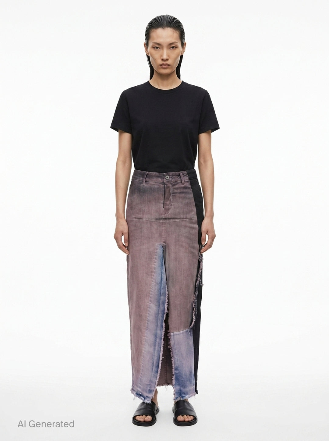 Denim Sliced Rose Wash Skirt | Rick Owens | Club21 - front
