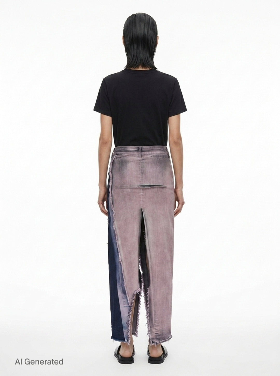 Denim Sliced Rose Wash Skirt | Rick Owens | Club21 - back