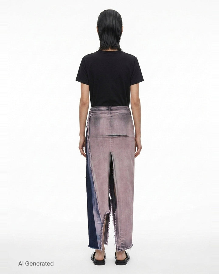 Denim Sliced Rose Wash Skirt | Rick Owens | Club21 - back