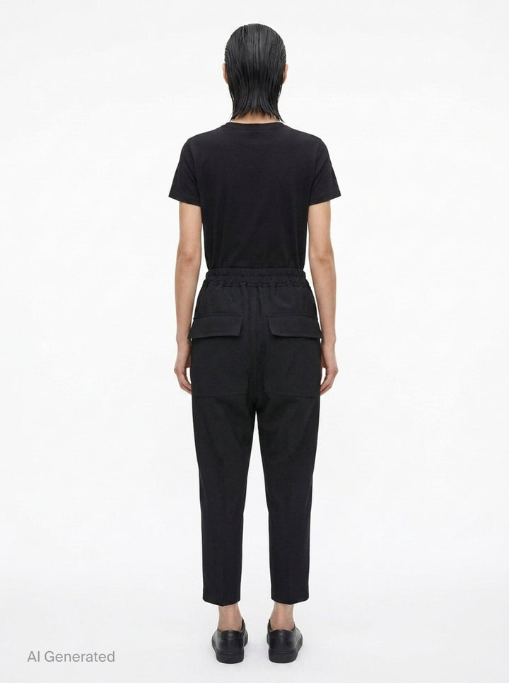 Drawstring Astaires Cropped Pants | Rick Owens | Club21 - back