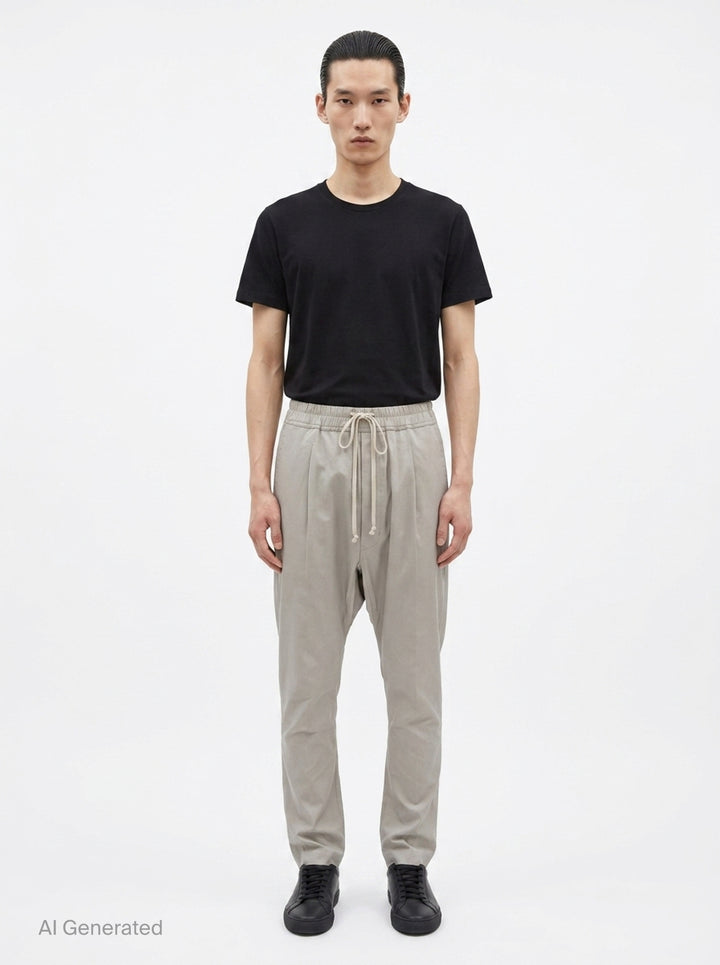 Drawstring Drop-Crotch Long Pants | Rick Owens | Club21 - front