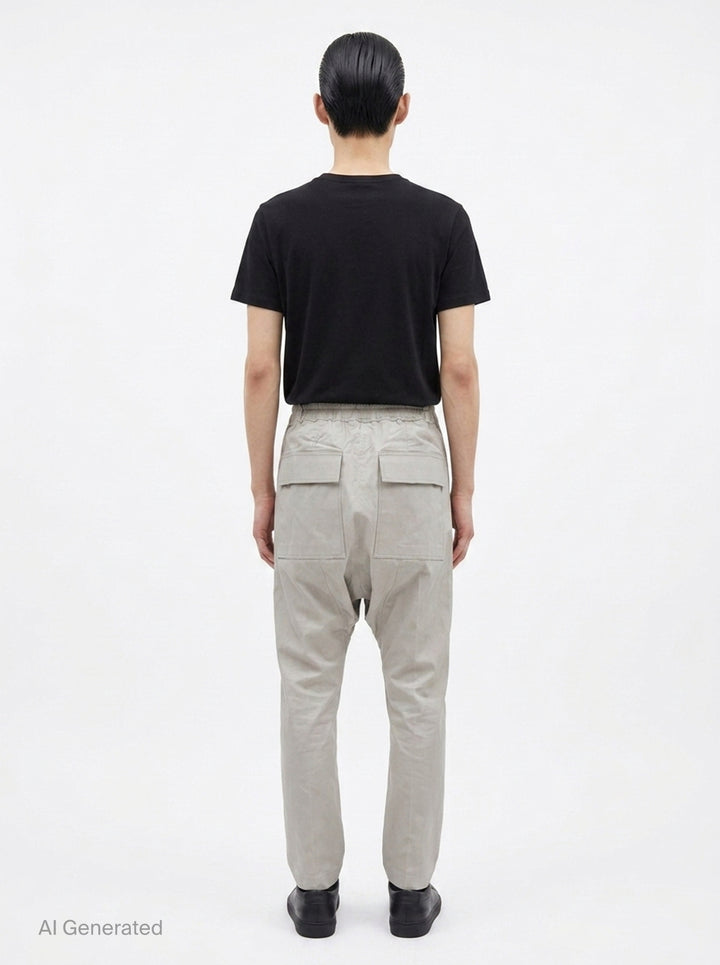 Drawstring Drop-Crotch Long Pants | Rick Owens | Club21 - back