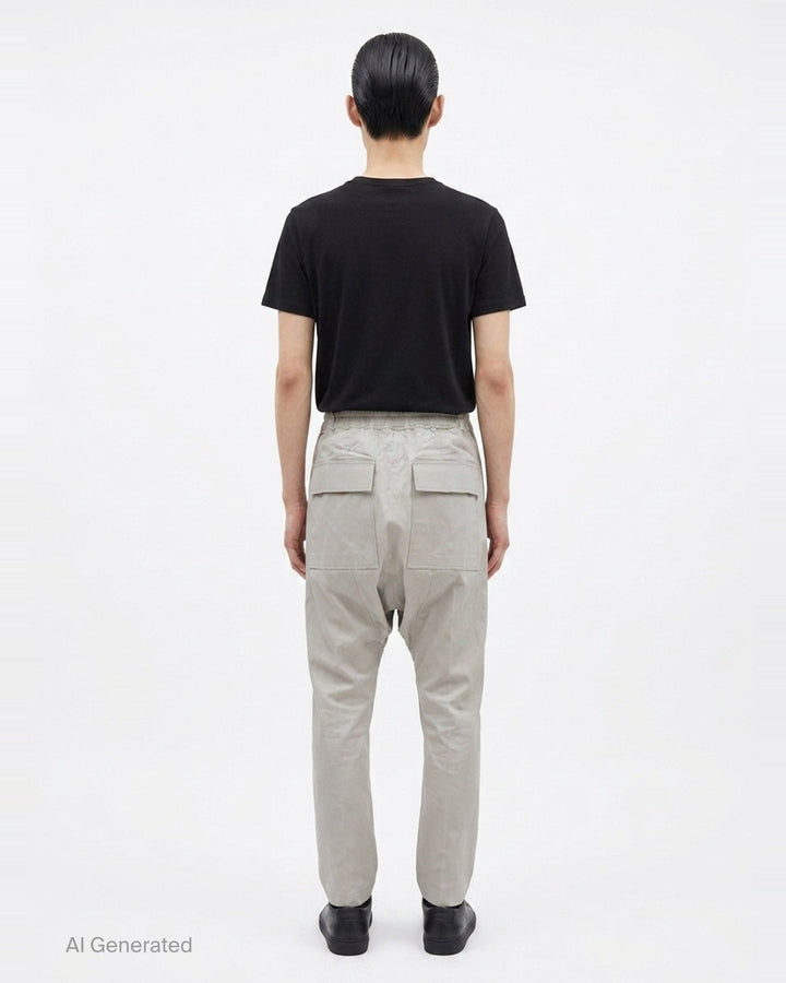 Drawstring Drop-Crotch Long Pants | Rick Owens | Club21 - back