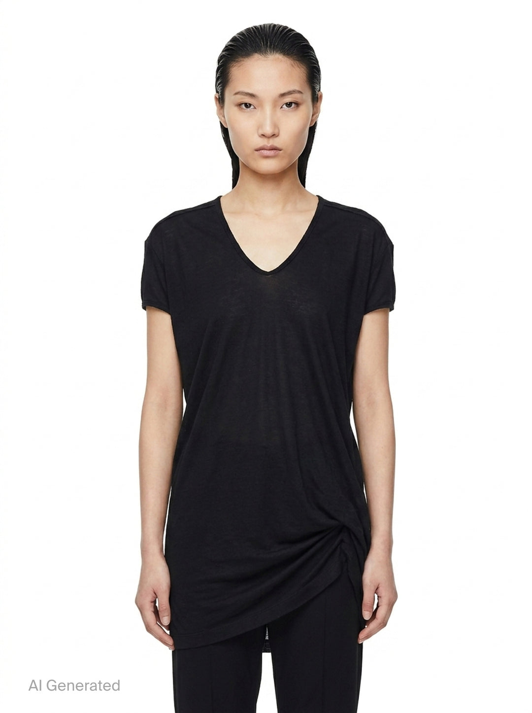 Hiked Viscose Silk T-Shirt Dress | Rick Owens | Club21 - front