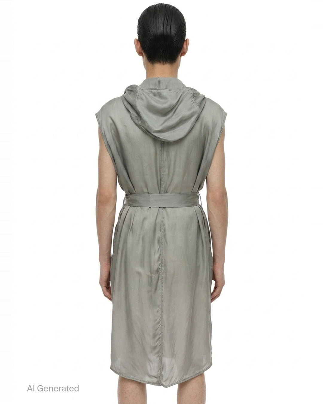 Hooded Belted Sleeveless Coat | Rick Owens | Club21 - back