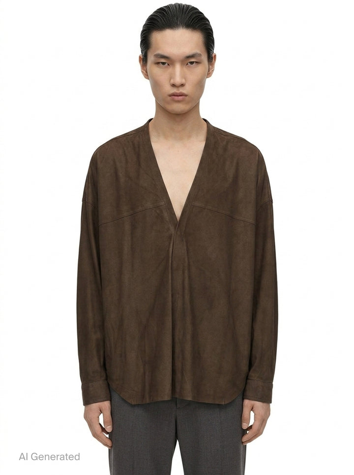 Larry Feather Nappa Shirt | Rick Owens | Club21 - front