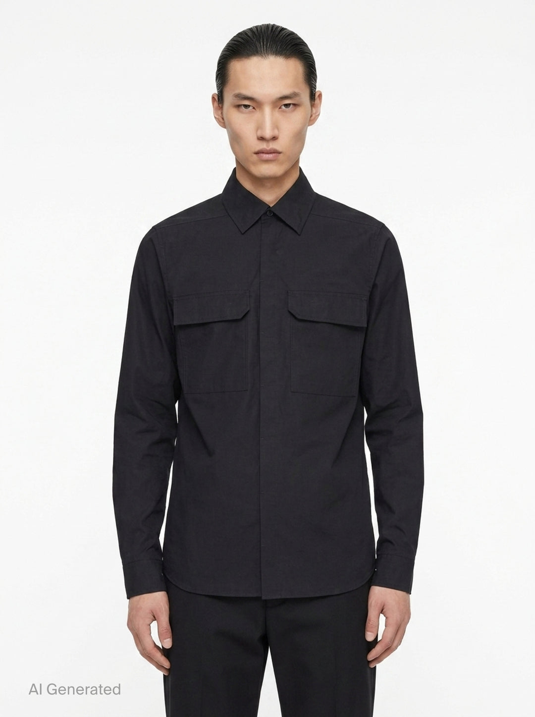 Long Sleeve Cotton Poplin Work Shirt | Rick Owens | Club21 - front