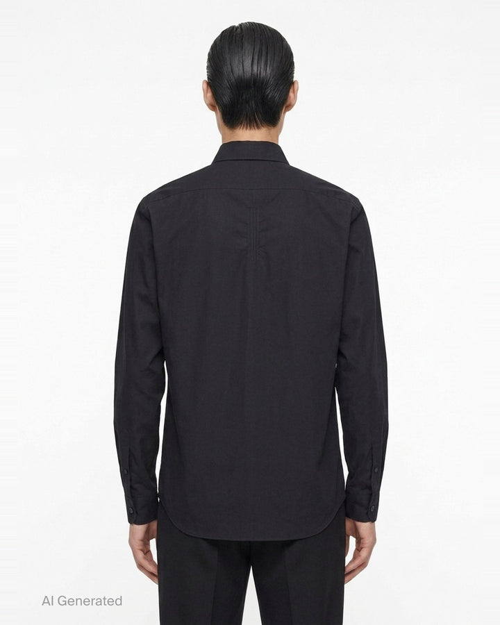 Long Sleeve Cotton Poplin Work Shirt | Rick Owens | Club21 - back