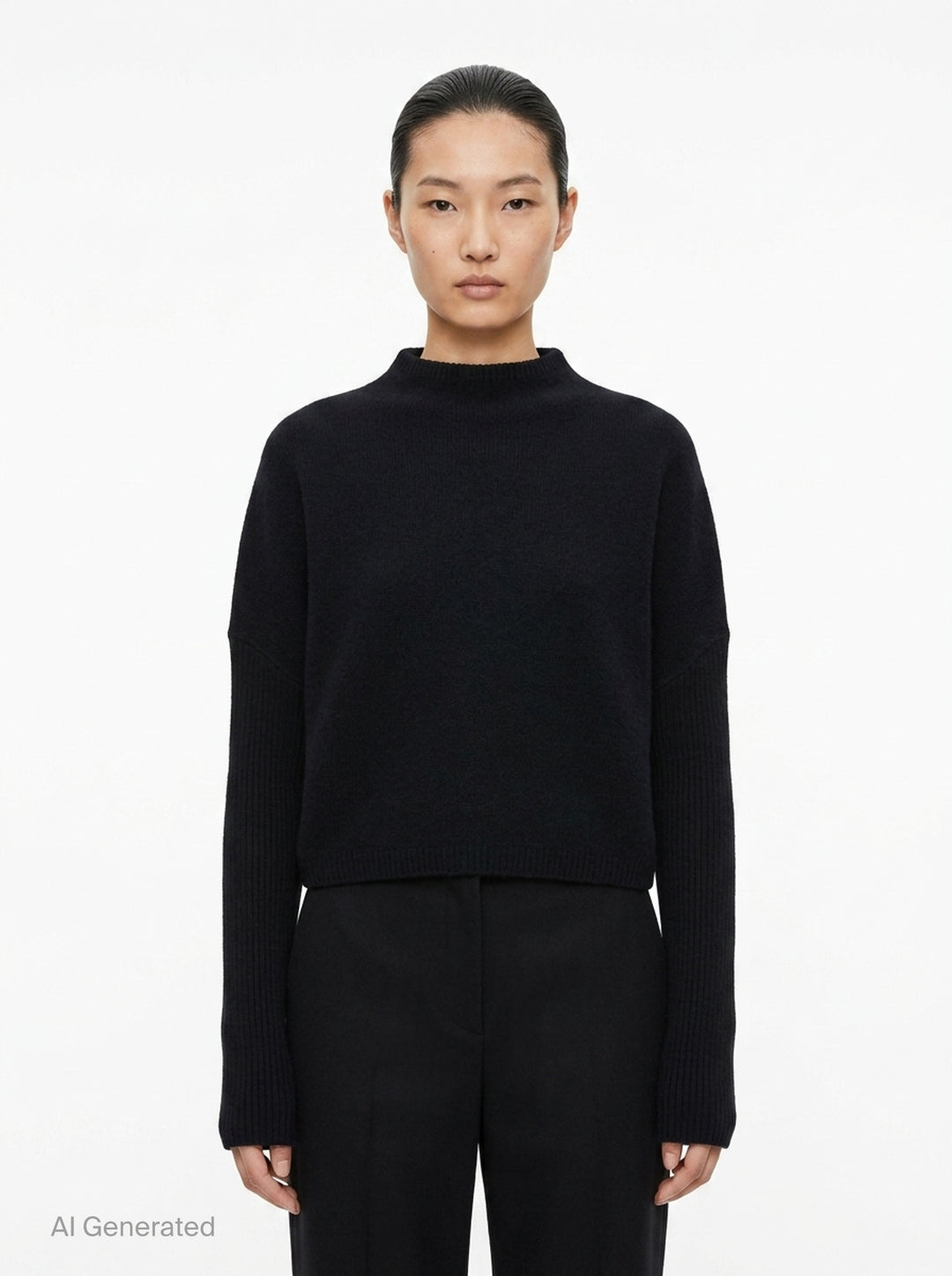 Long Sleeve Crater Felt Cashmere Sweater | Rick Owens | Club21 - front