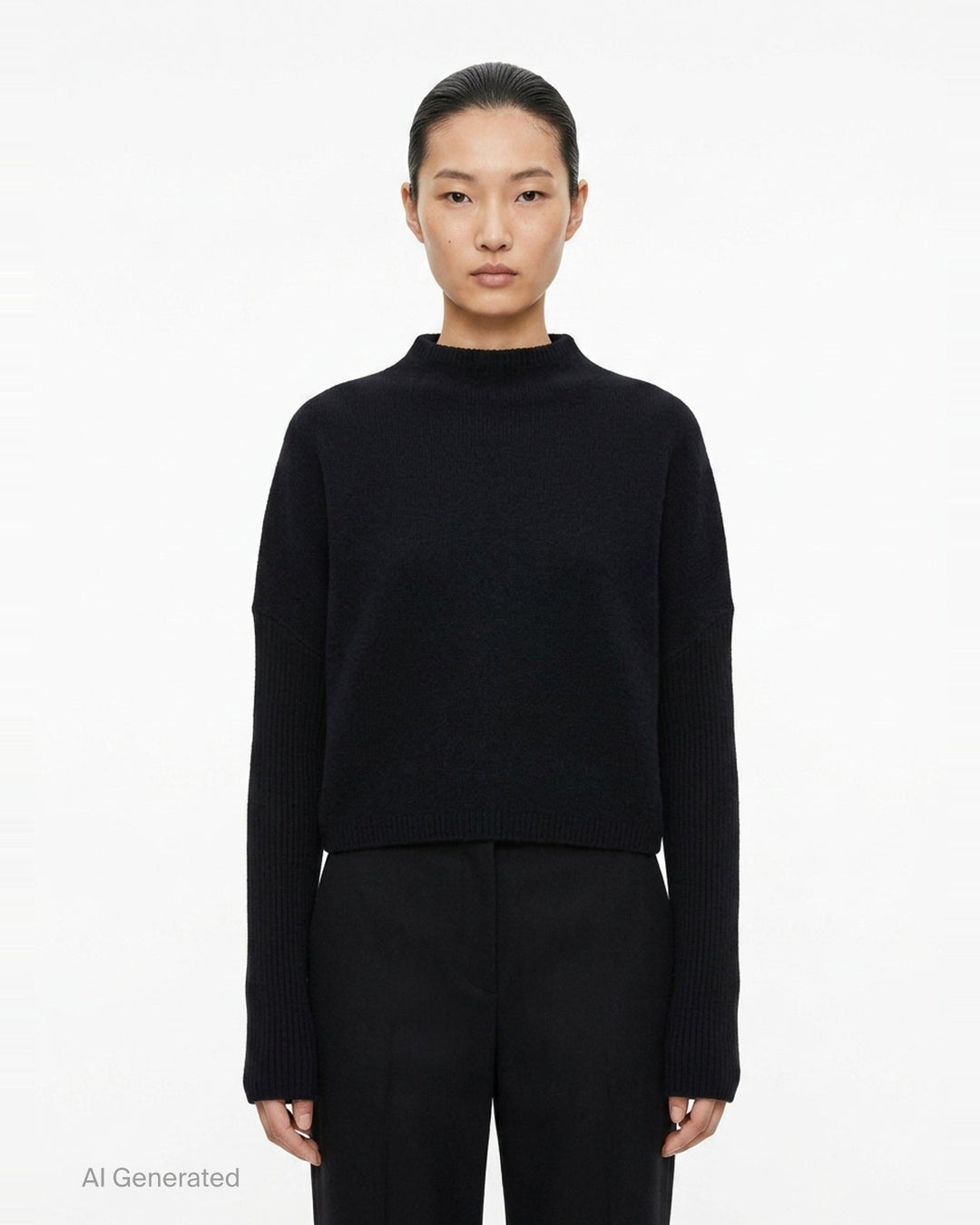 Long Sleeve Crater Felt Cashmere Sweater | Rick Owens | Club21 - front