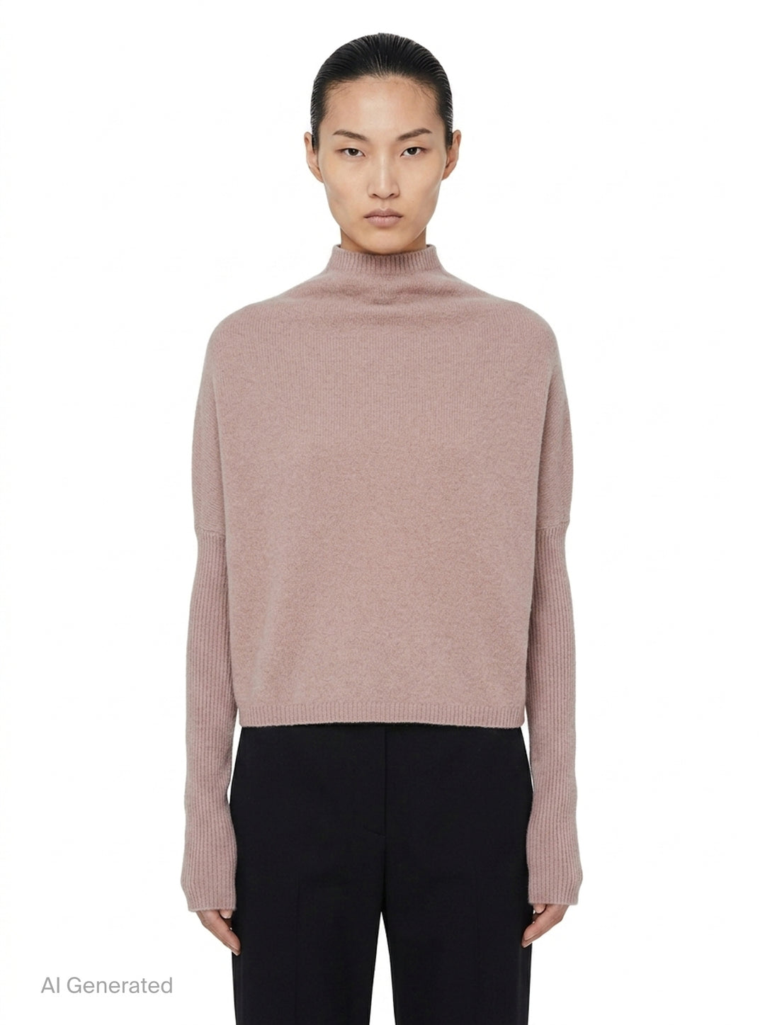 Long Sleeve Crater Felt Cashmere Sweater | Rick Owens | Club21 - front
