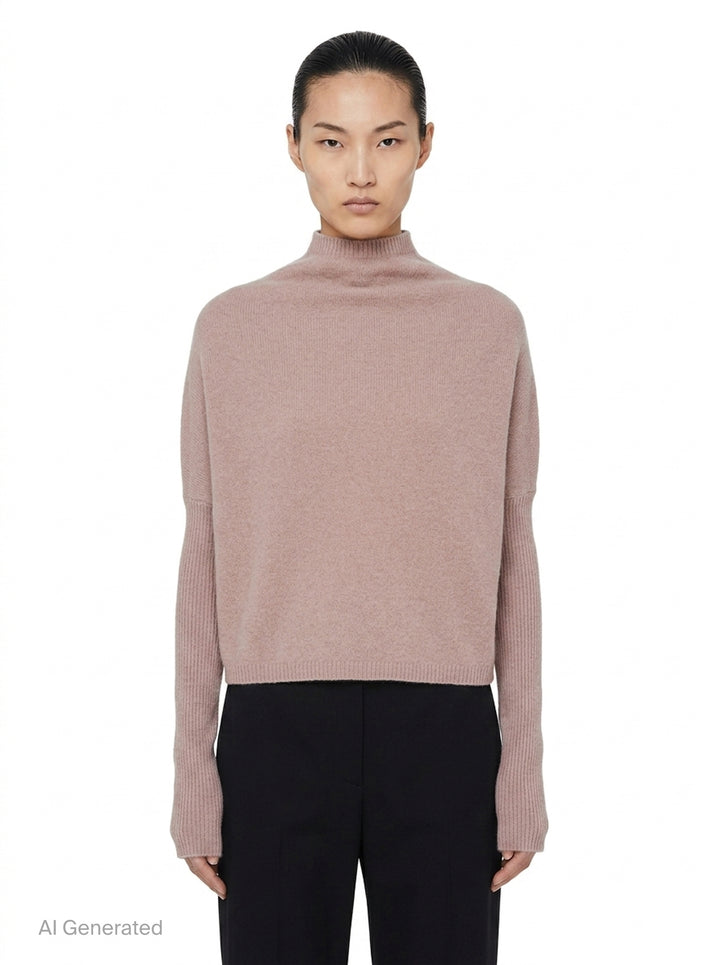 Long Sleeve Crater Felt Cashmere Sweater | Rick Owens | Club21 - front
