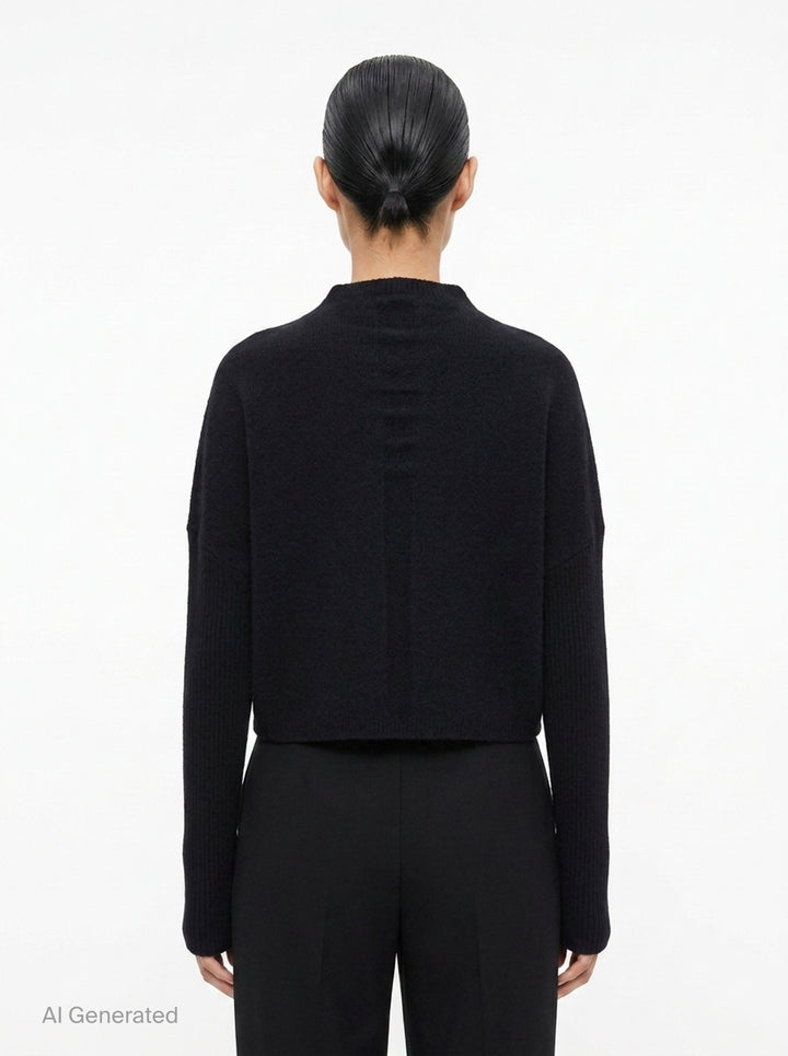 Long Sleeve Crater Felt Cashmere Sweater | Rick Owens | Club21 - back