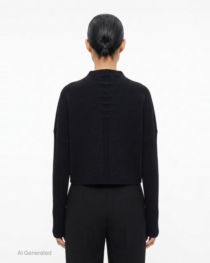 Long Sleeve Crater Felt Cashmere Sweater | Rick Owens | Club21 - back