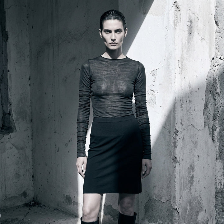 Long Sleeve Wool Silk Tee | Rick Owens | Club21 - lifestyle
