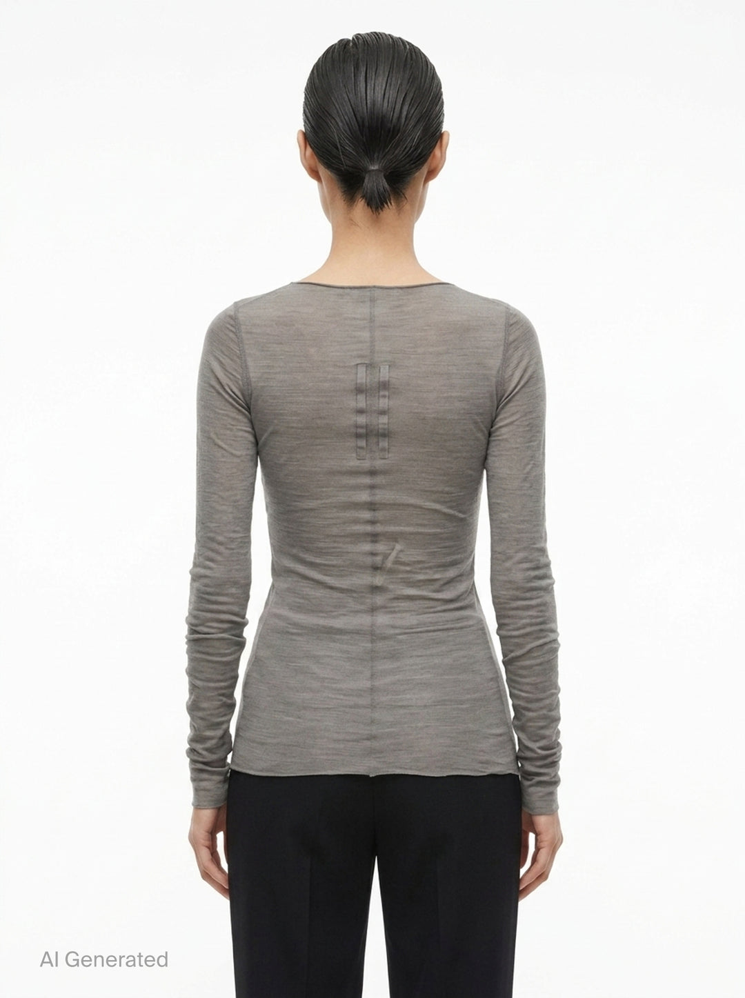 Long Sleeve Wool Silk Tee | Rick Owens | Club21 - back