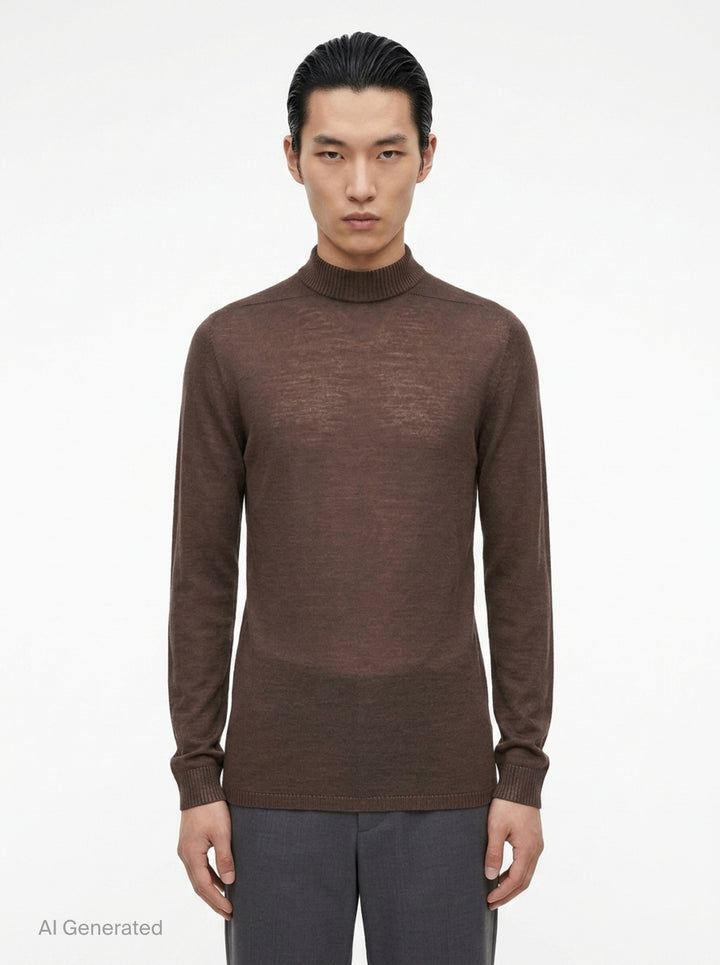 Lupetto Lightweight Mock Neck Sweater | Rick Owens | Club21 - front