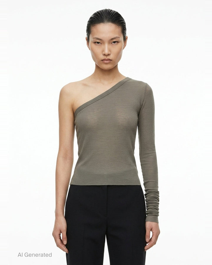 One Shoulder Knit Top | Rick Owens | Club21 - front