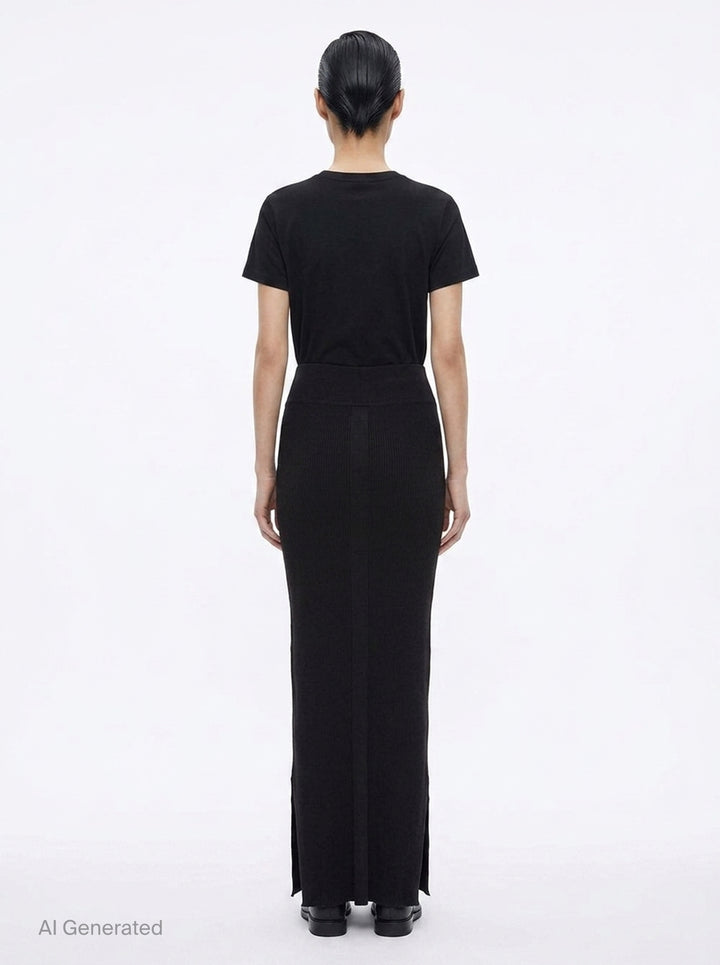 Ribbed Knit Maxi Skirt | Rick Owens | Club21 - back