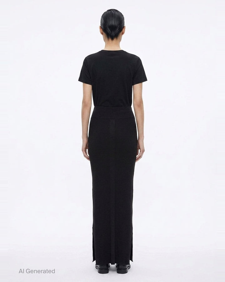 Ribbed Knit Maxi Skirt | Rick Owens | Club21 - back