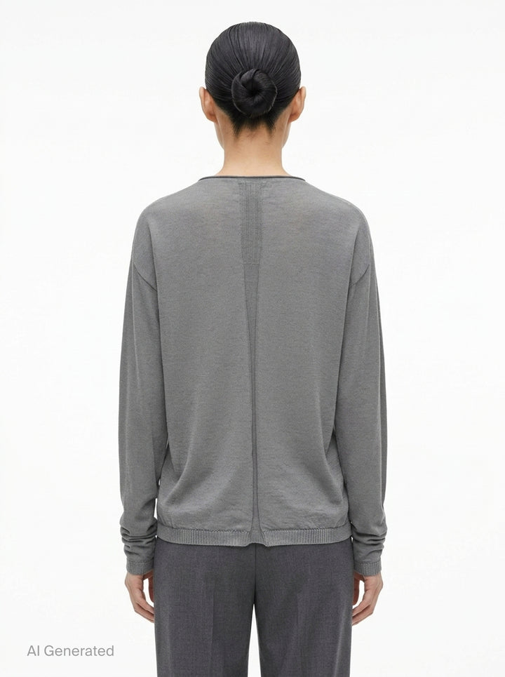 Slashed Oversized Lightweight Pull | Rick Owens | Club21 - back