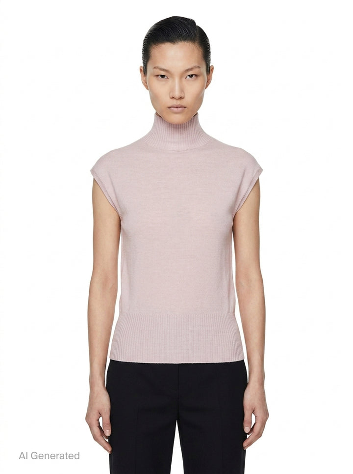 Sleeveless Turtleneck Knit Top | Rick Owens | Club21 - front