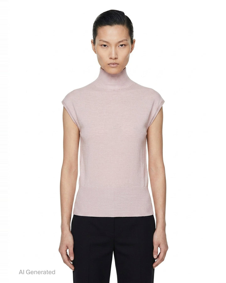 Sleeveless Turtleneck Knit Top | Rick Owens | Club21 - front