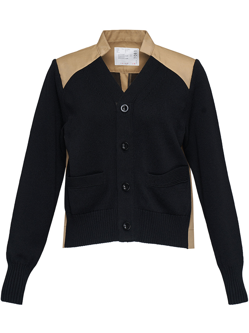 sacai-Cotton-Gabardine-Knit-Cardigan-Black-1