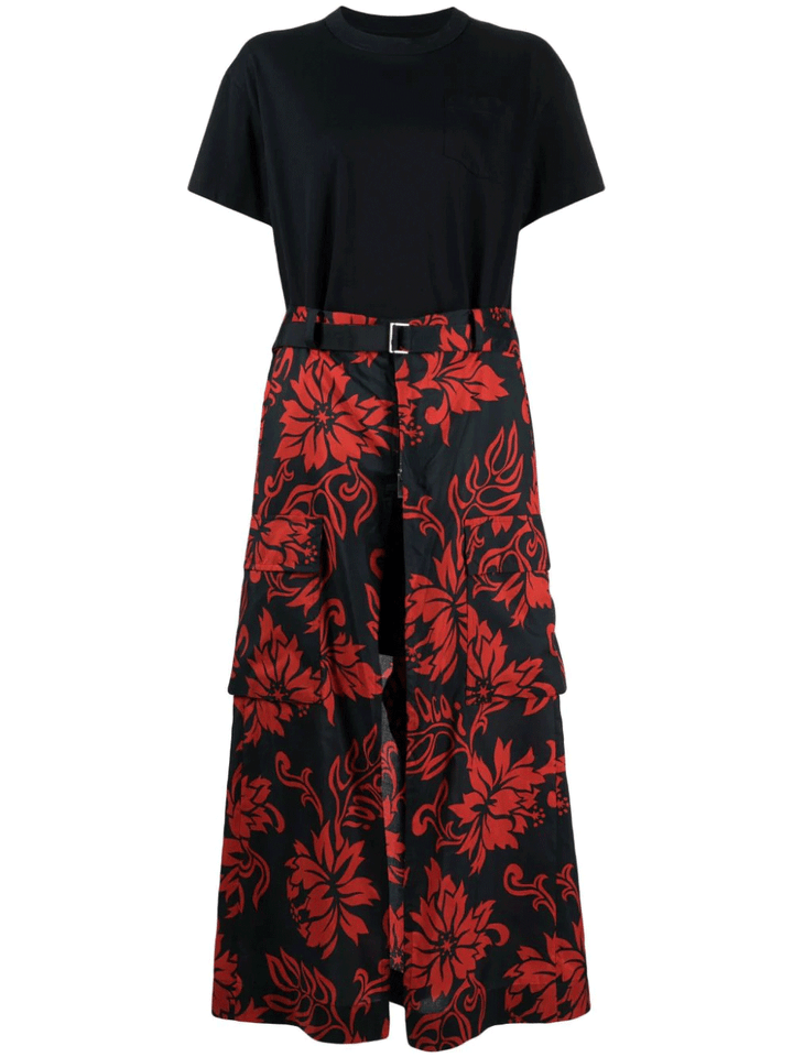 sacai-Floral-Print-Cotton-Jersey-Dress-Red-1