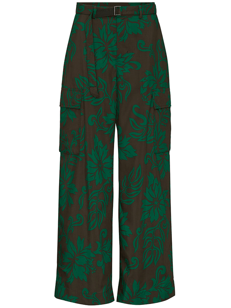 Floral Print Pants - Green