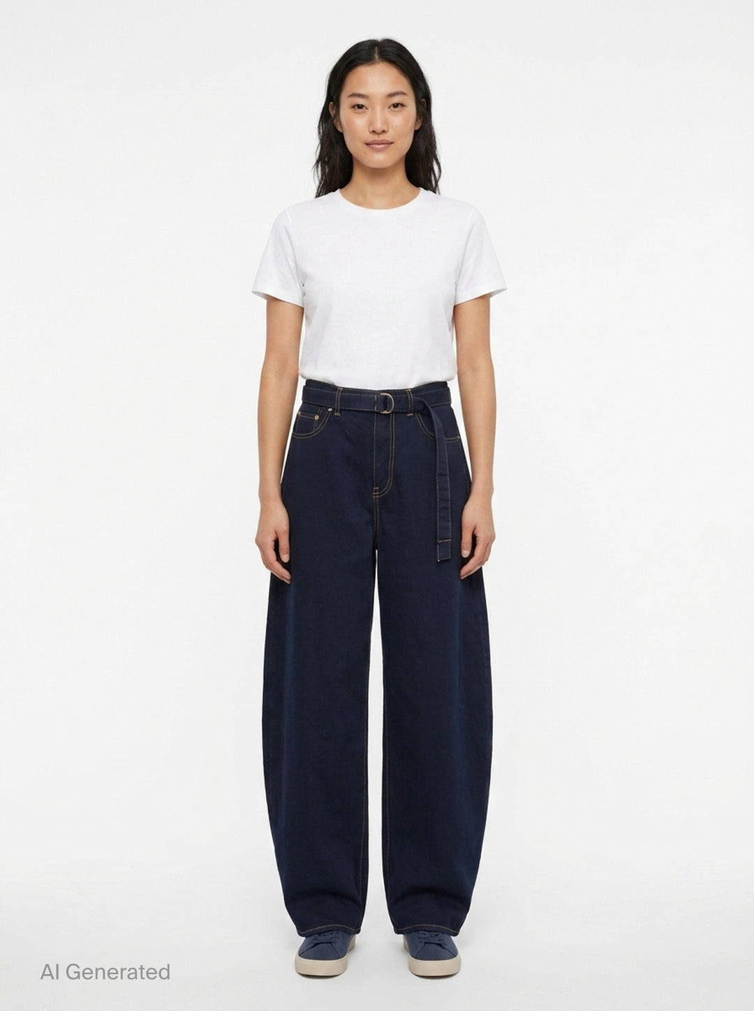 Belted Barrel Leg Jeans | sacai | Club21 - front
