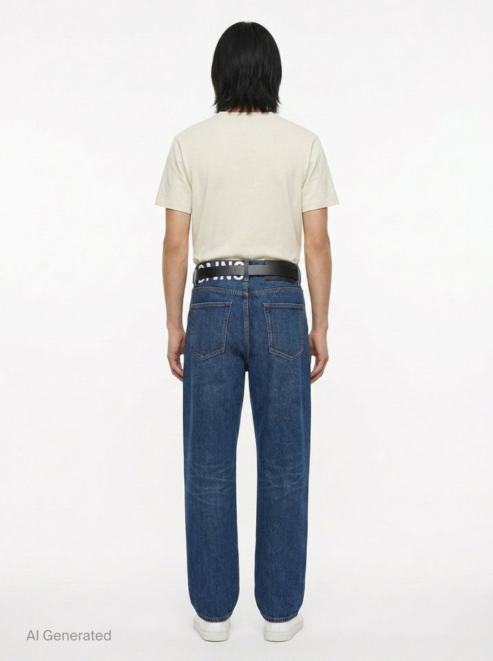 Belted Straight Denim Pants | sacai | Club21 - back