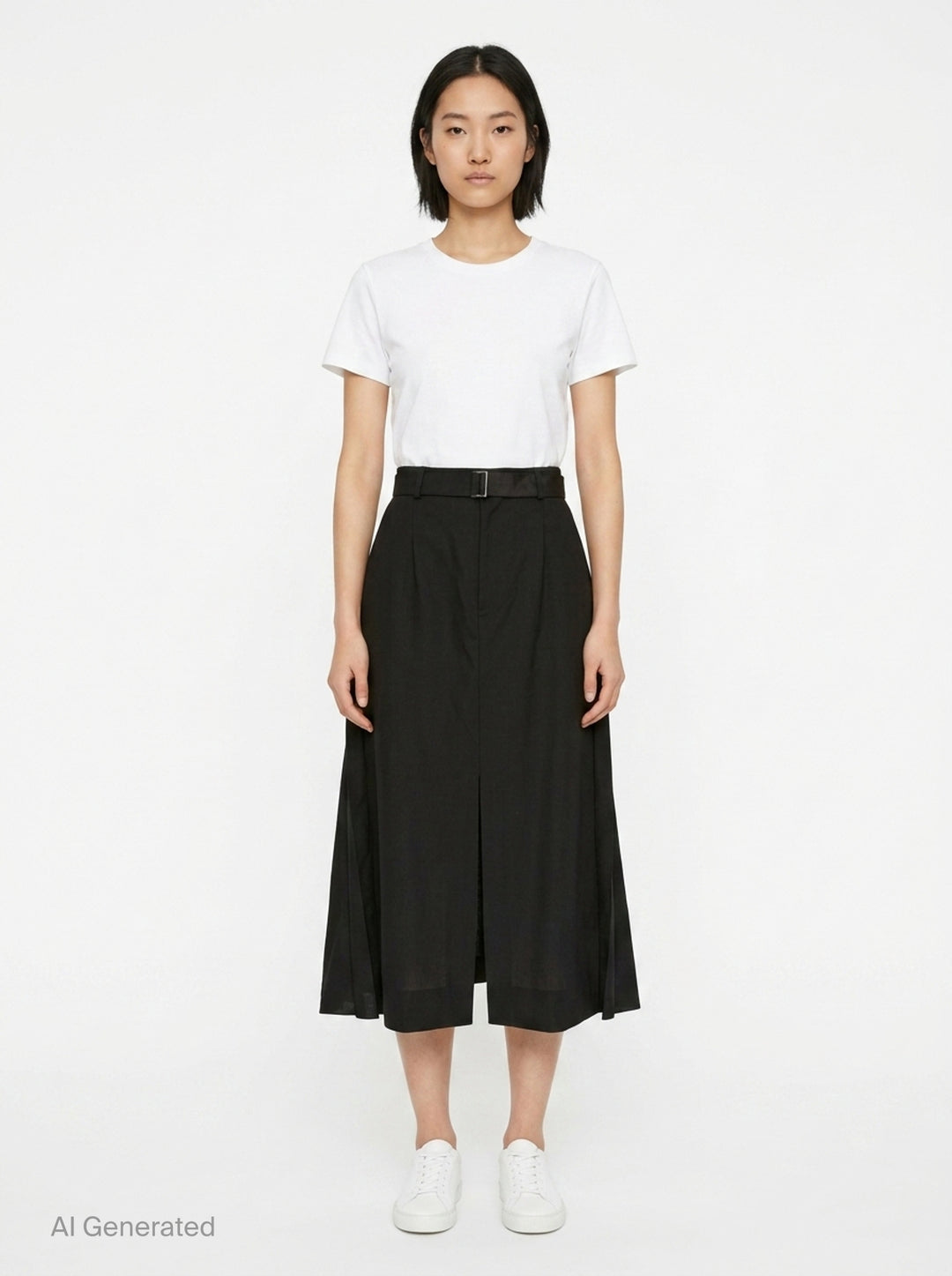 Belted Suiting Midi Skirt | sacai | Club21 - front