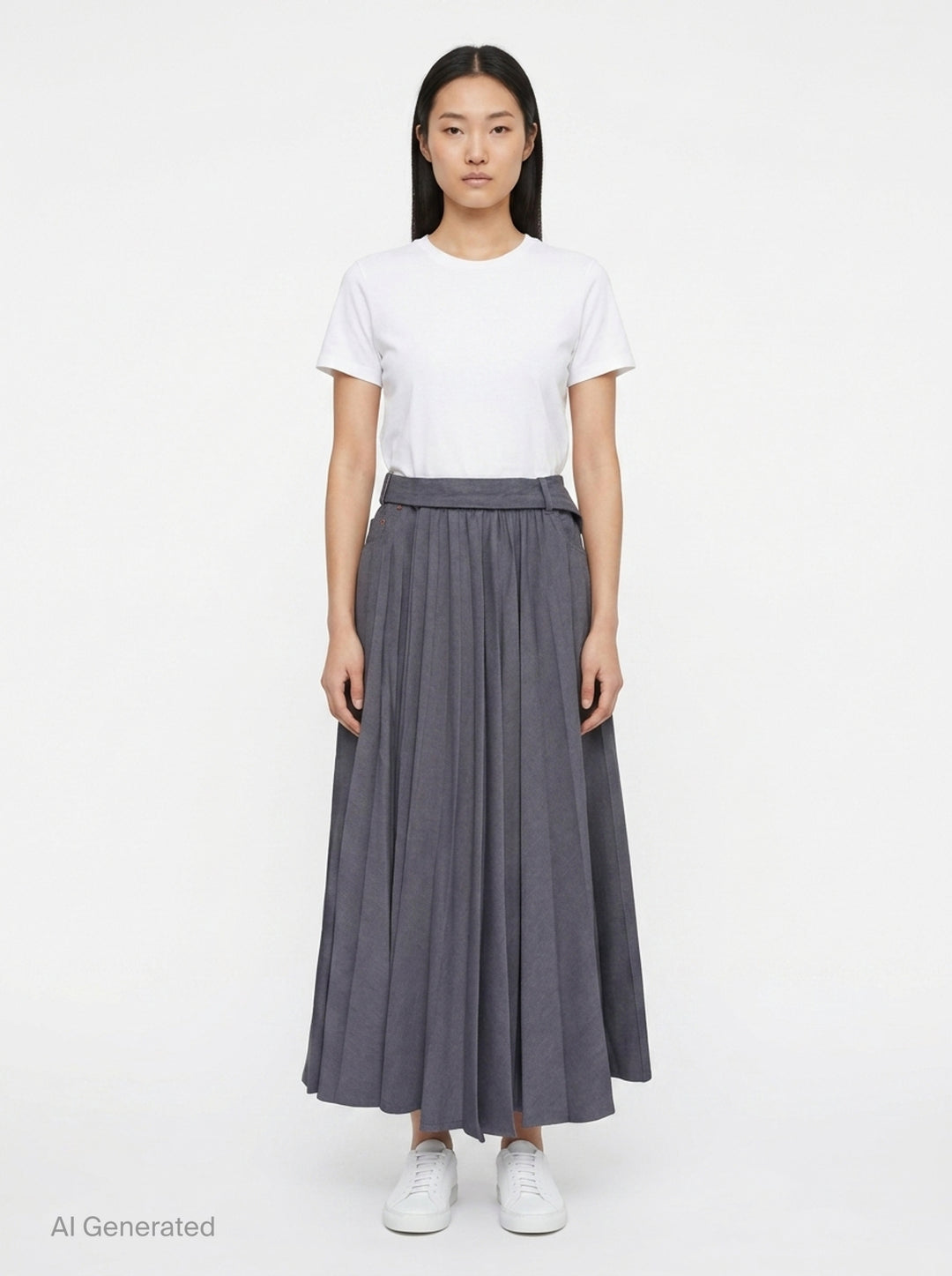 Black Pleated Maxi Skirt | sacai | Club21 - front