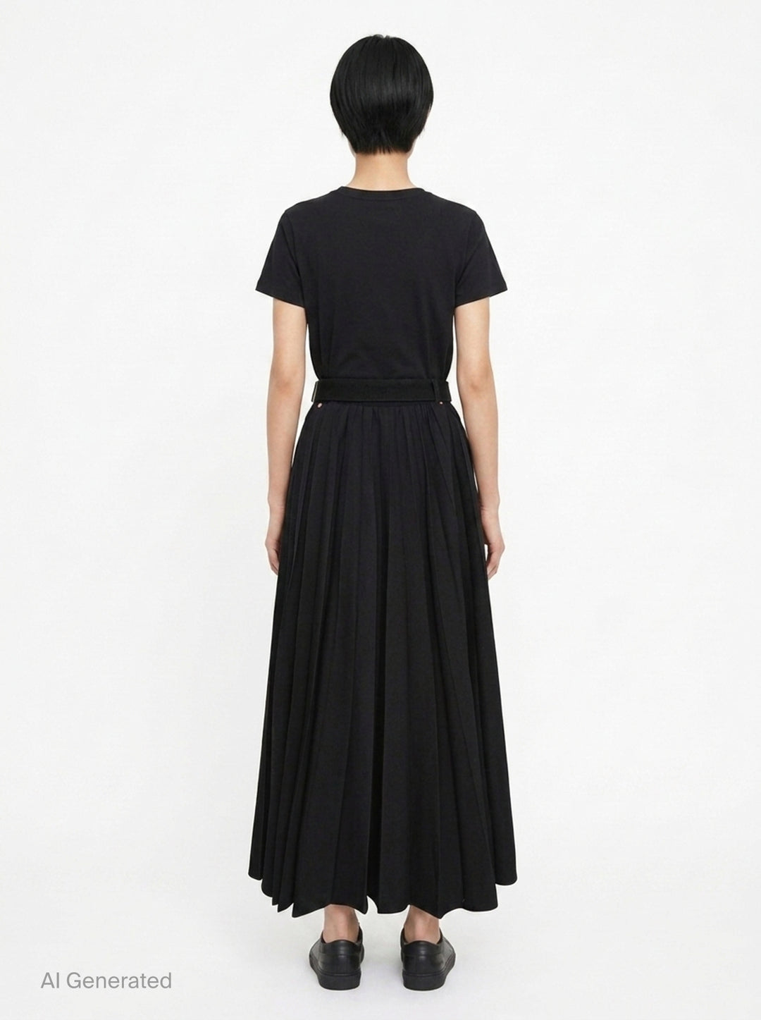 Black Pleated Maxi Skirt | sacai | Club21 - back