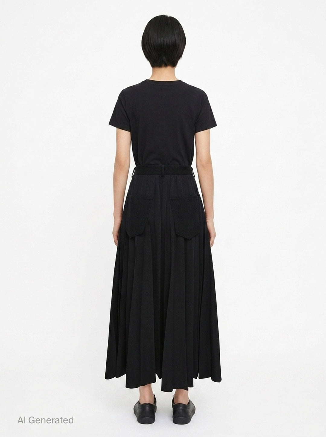 Black Pleated Maxi Skirt | sacai | Club21 - back