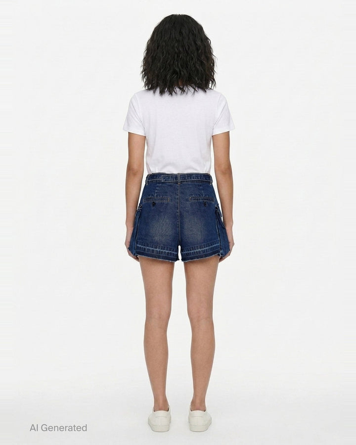 Cargo Denim Shorts | sacai | Club21 - back