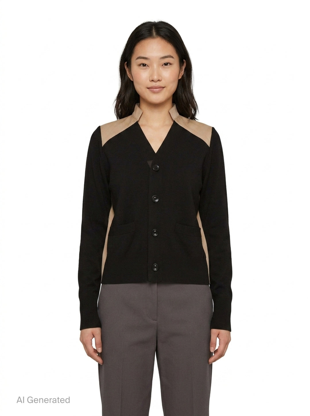 Cotton Gabardine Knit Cardigan | sacai | Club21 - front