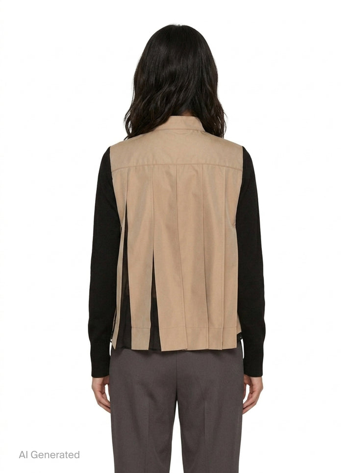 Cotton Gabardine Knit Cardigan | sacai | Club21 - back
