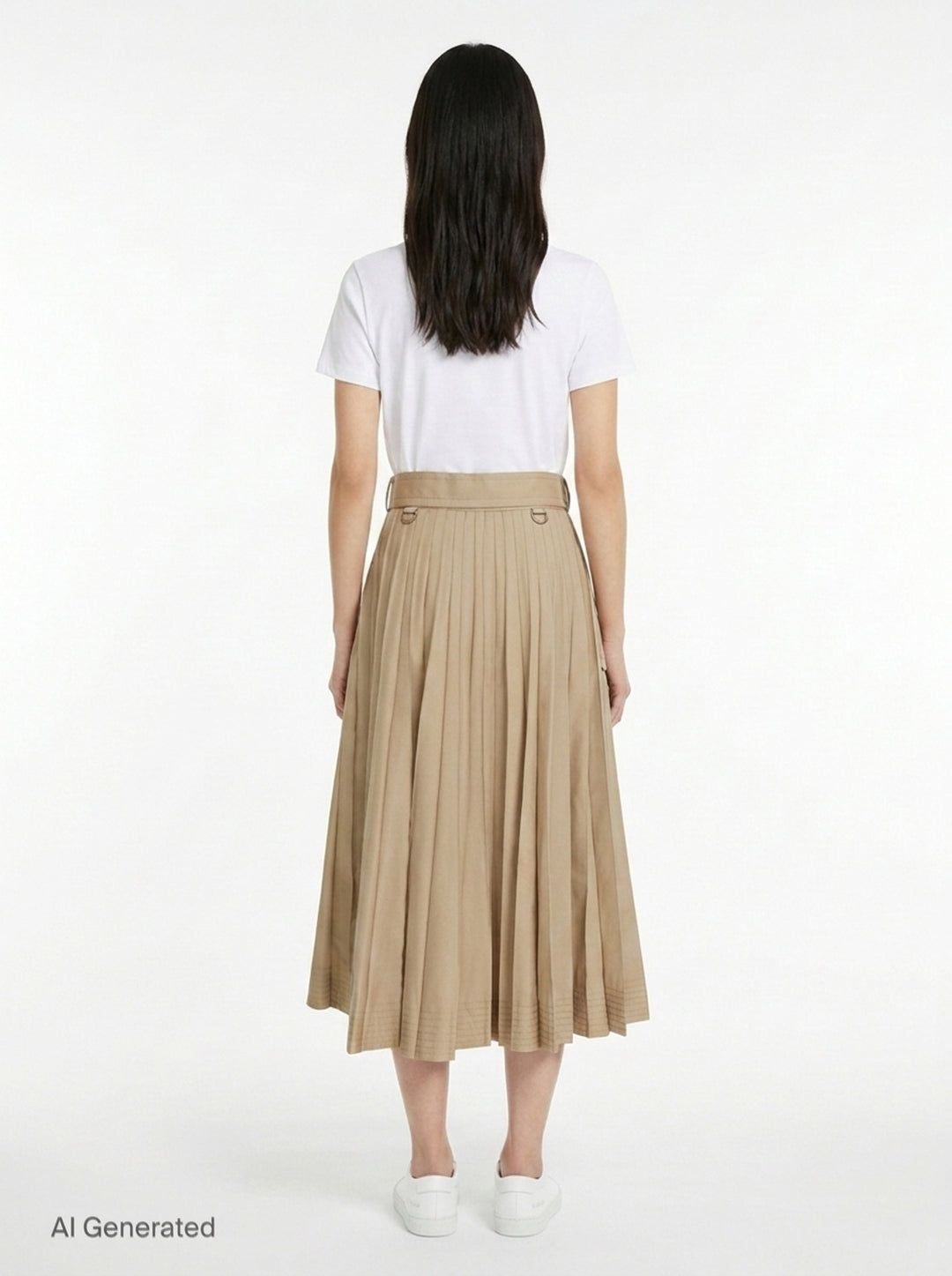 Cotton Gabardine Pleated Skirt | sacai | Club21 - back