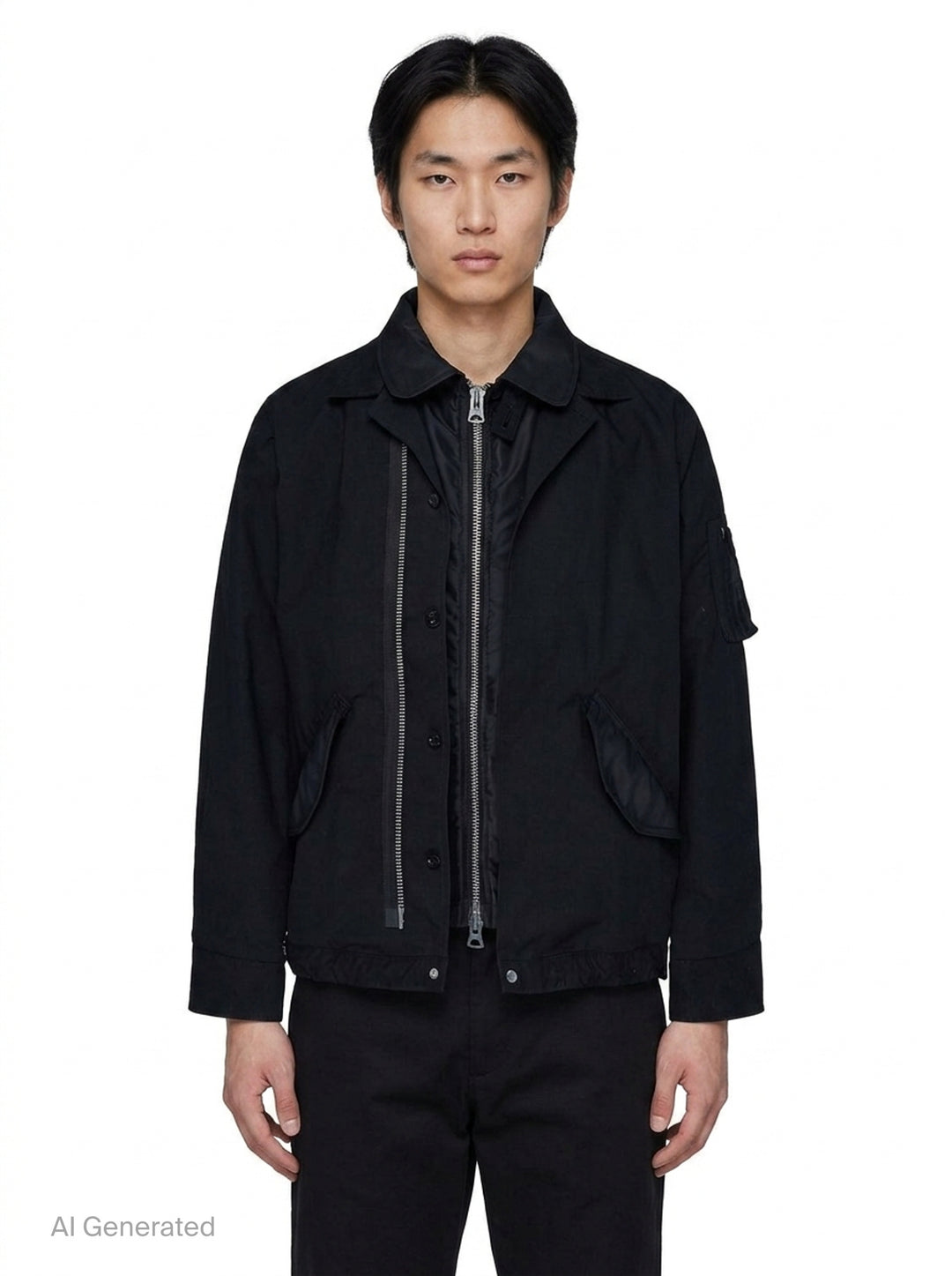 Cotton Nylon Oxford Blouson | sacai | Club21 - front