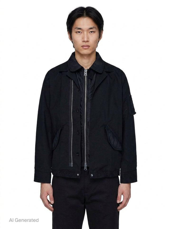 Cotton Nylon Oxford Blouson | sacai | Club21 - front