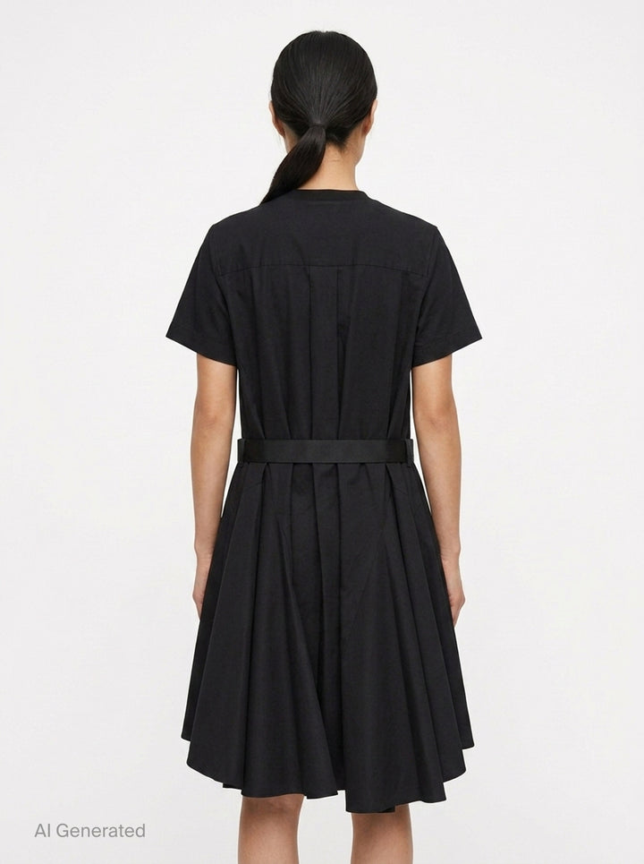 Cotton Poplin Jersey Combo Dress | sacai | Club21 - back
