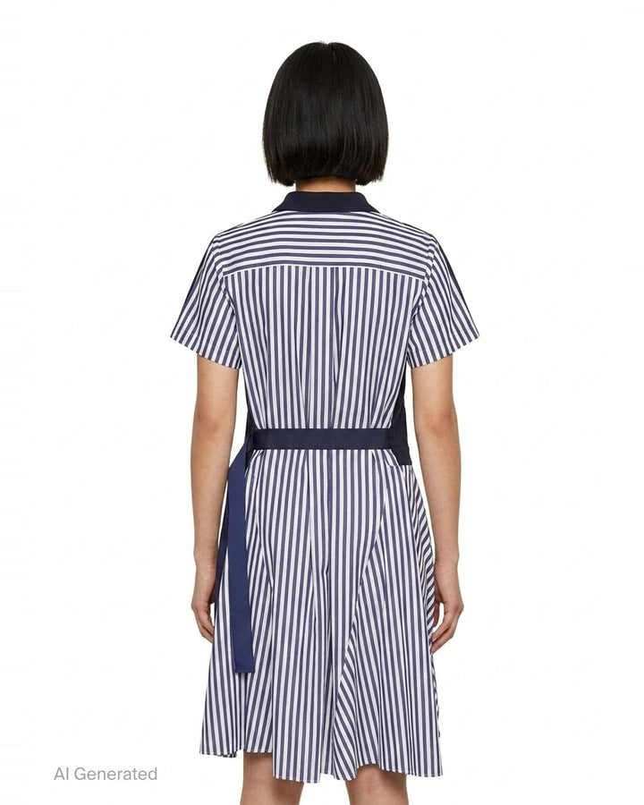 Cotton Poplin Jersey Dress | sacai | Club21 - back